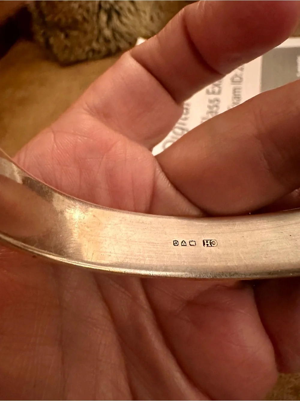 Sterling silver, Engraved, Hinged Bangle Bracelet
